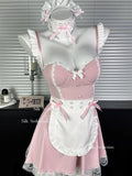 Black & Pink Cute Sexy Uniform Lingerie Sleepwear