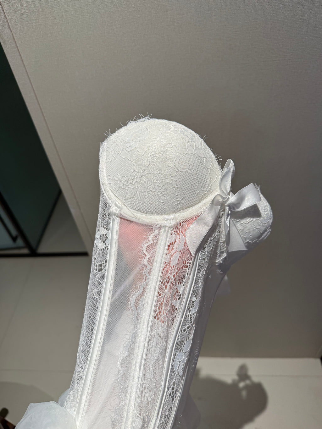 French Boned Corset Lace Mesh Ruffled Dress Lingerie