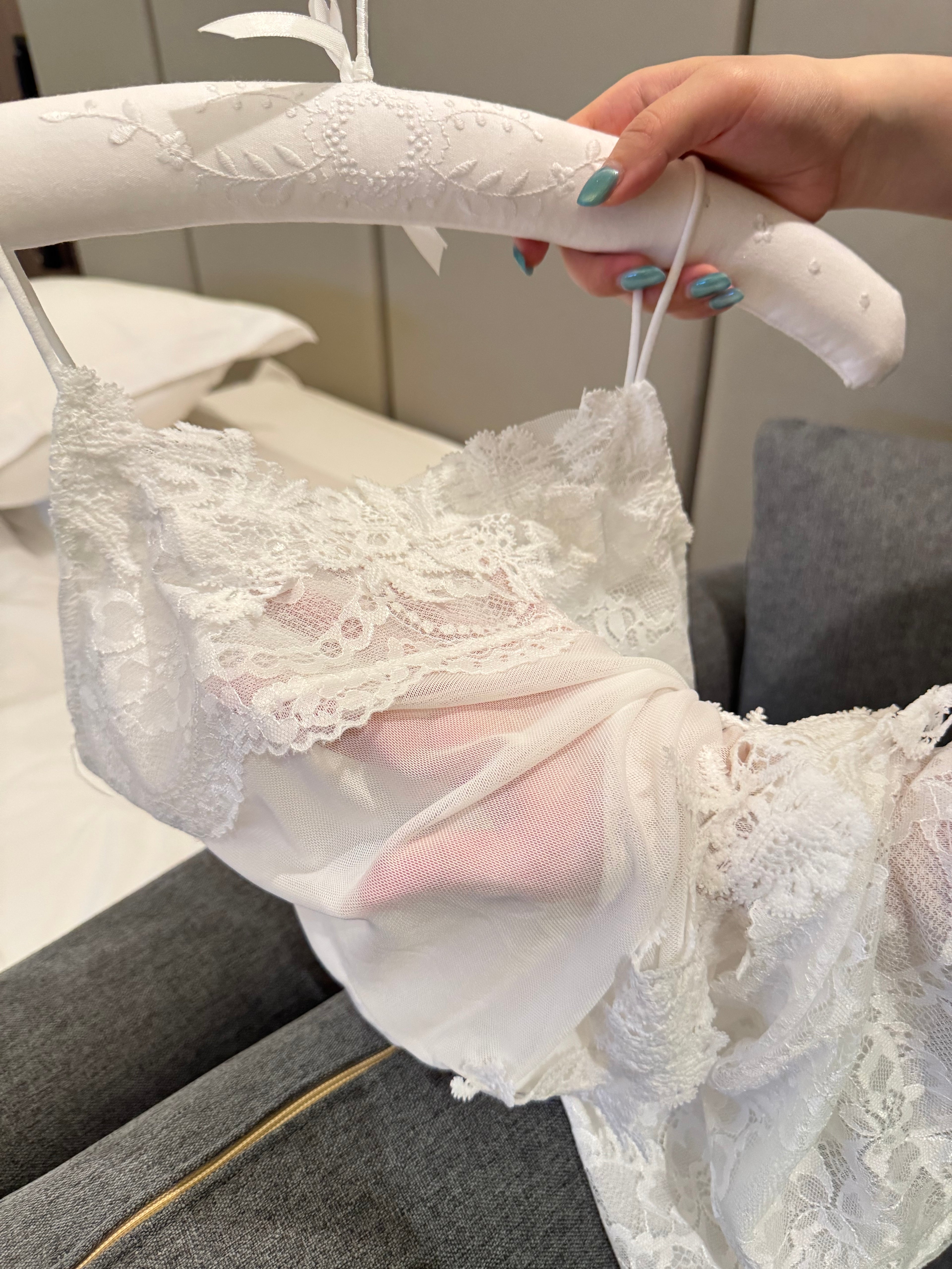 Airy Coquette Lace Embroidered Sheer Mesh See-Through Dress